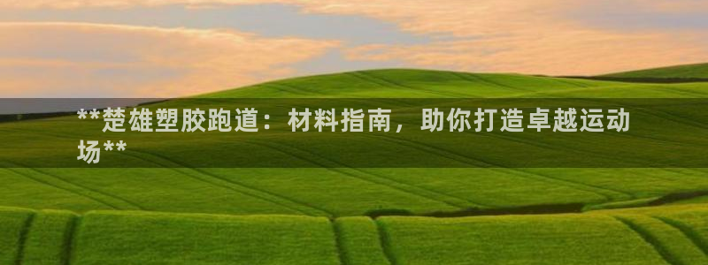 66814红足一66814世：**楚雄塑胶跑道：材料指南，助你打造卓越运动
场**